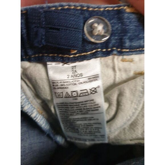 Old Navy Girls 2T Jeans Adjustable Roll Cuff Straight Leg Denim Pull Up Pants 2T - Picture 4 of 4